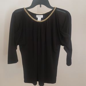 Black blouse w/ gold detail